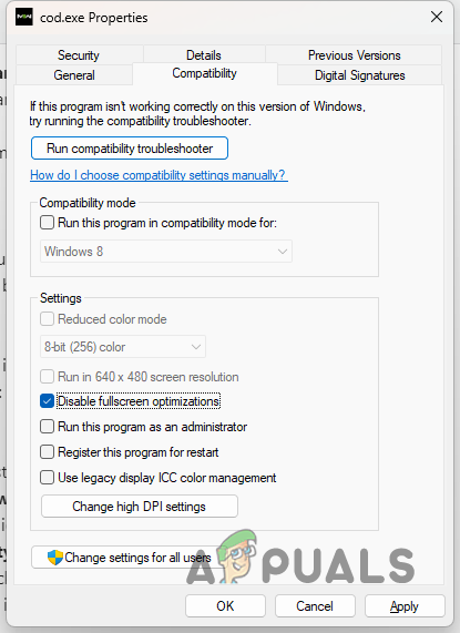 Disabling Fullscreen Optimization