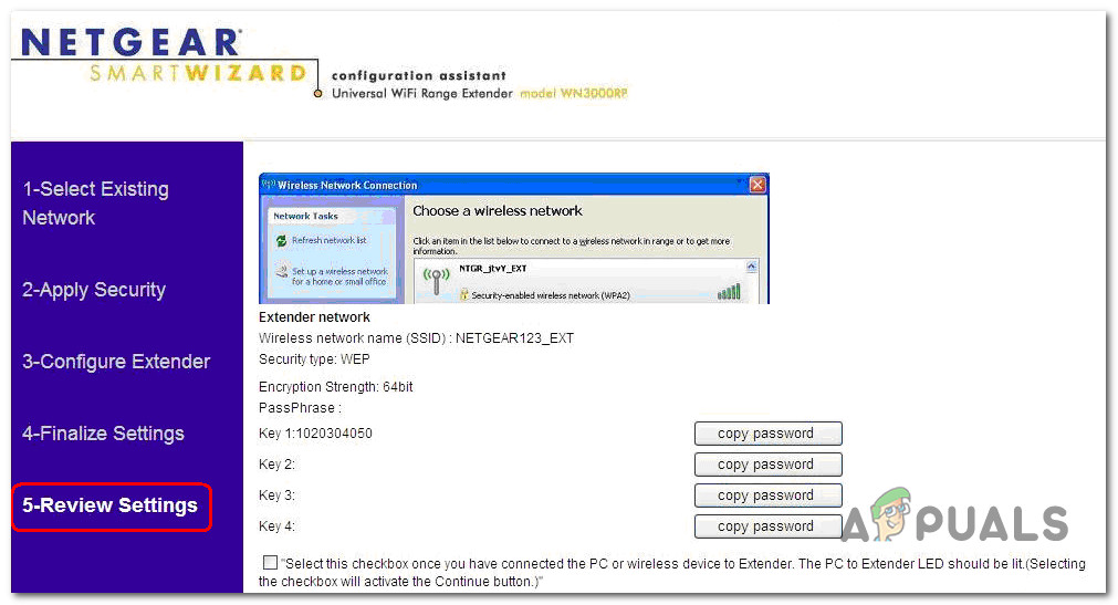 Configuring the extender