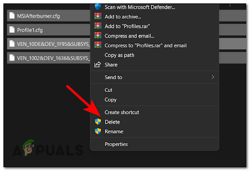 Deleting the Contents of the Profile menu