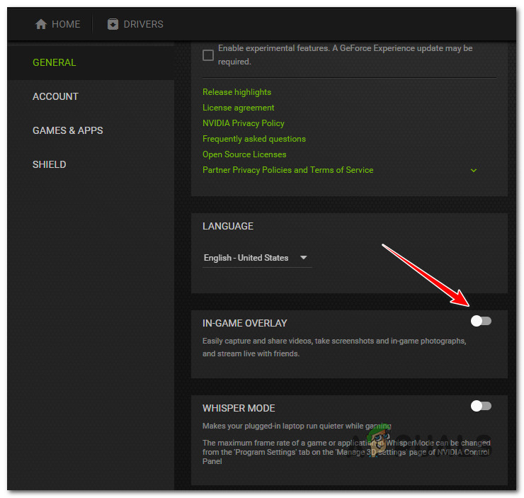 Disable the in-game overlay