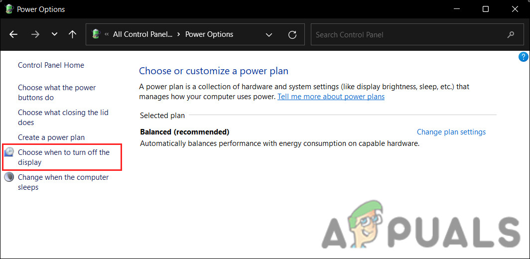 Choose when to disable the display