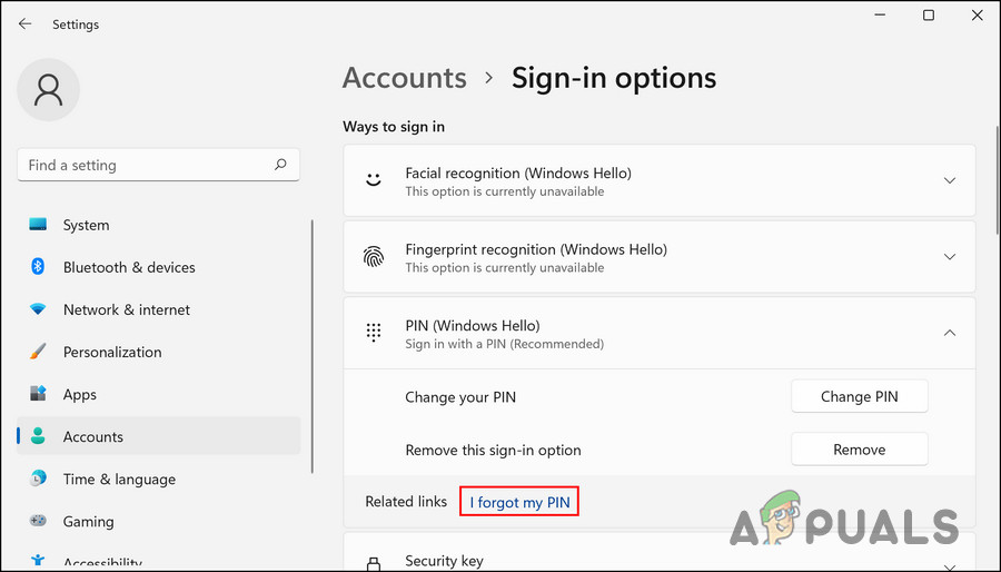 Click on the I fogot my PIN option