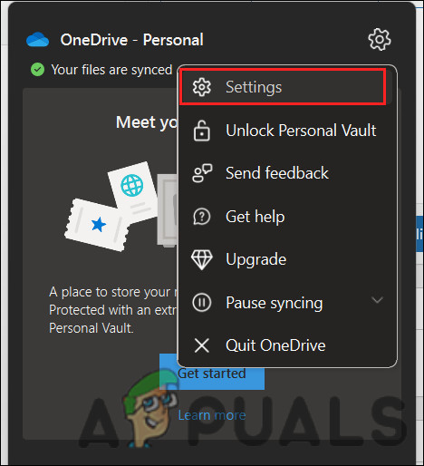 Access OneDrive settings