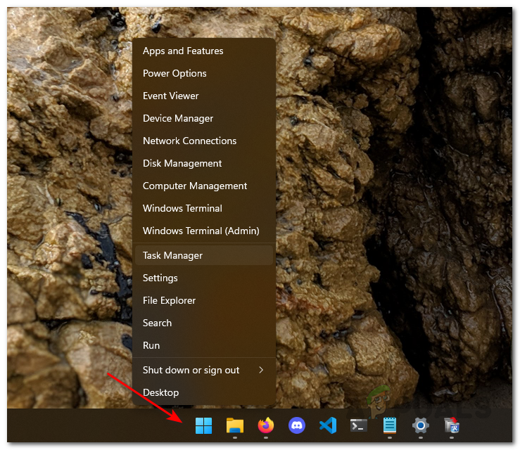 Opening Task Manager
