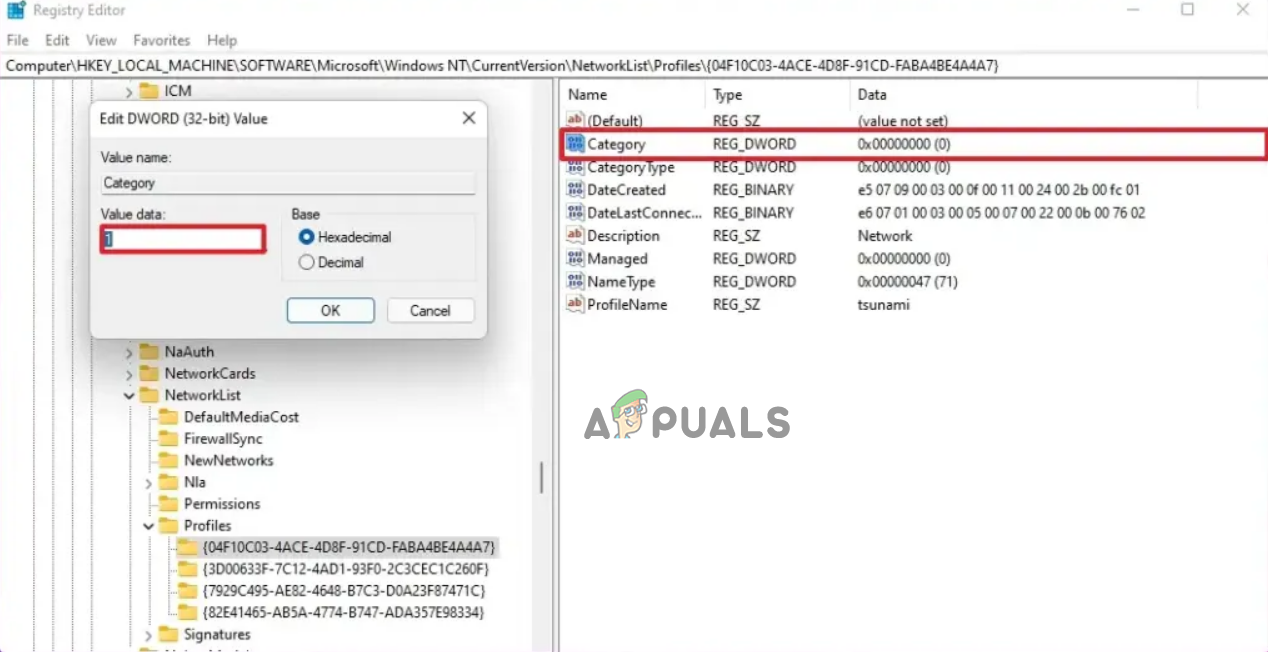 Network Profile Type Missing in Windows 11