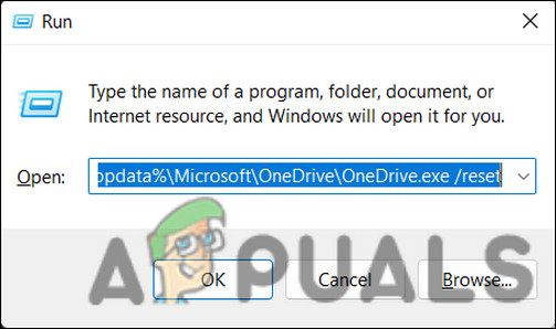 Reset OneDrive via Run