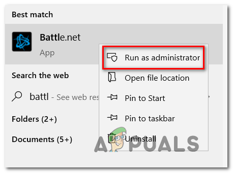 Run Battle.net with admin access