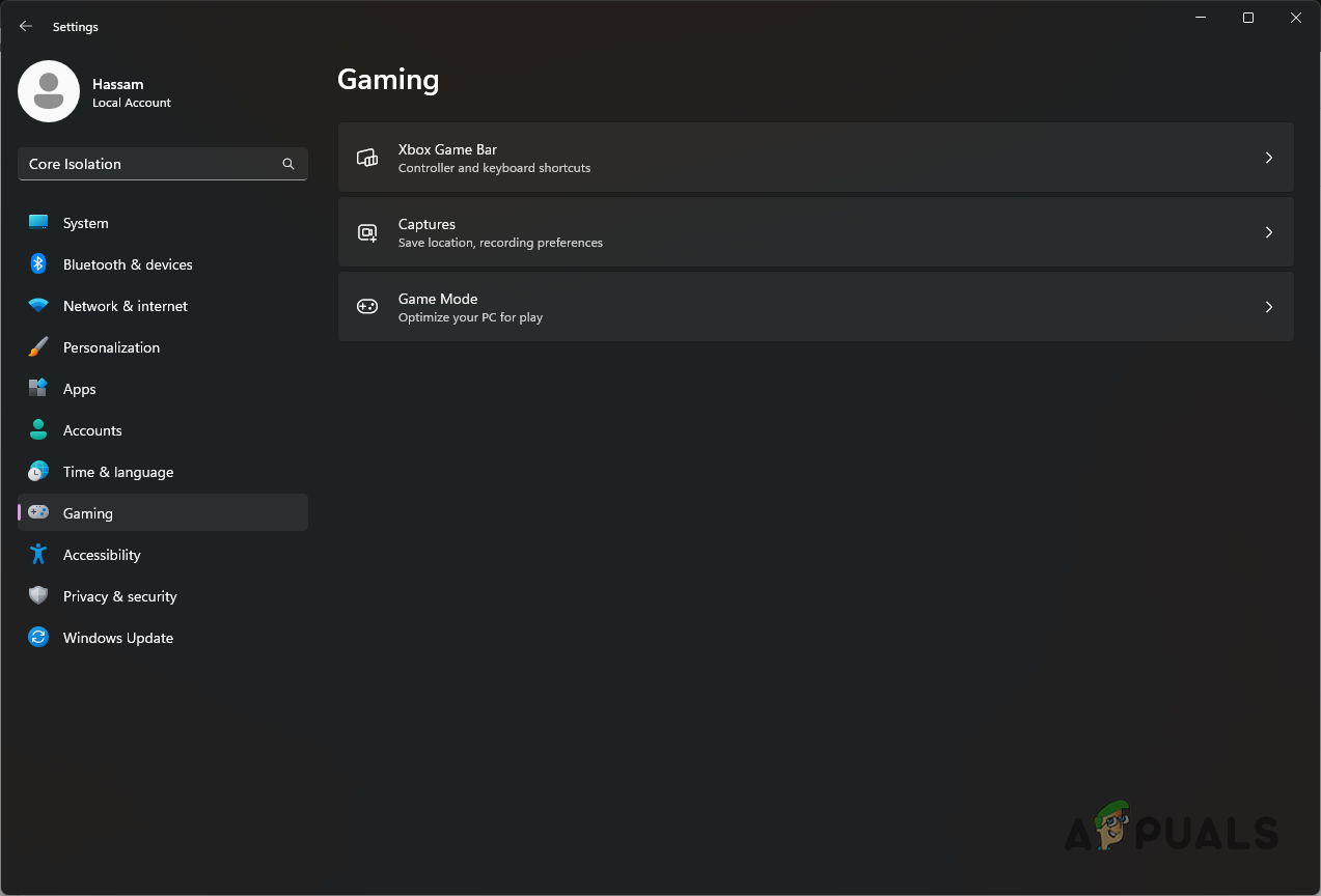 Windows Gaming Settings