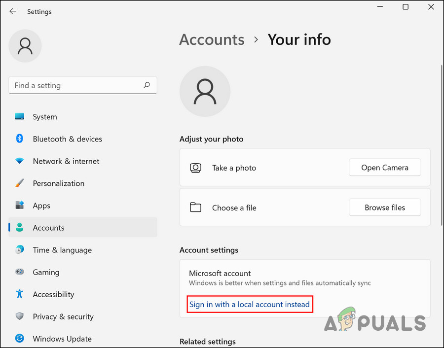 Sign into Windows with a local account