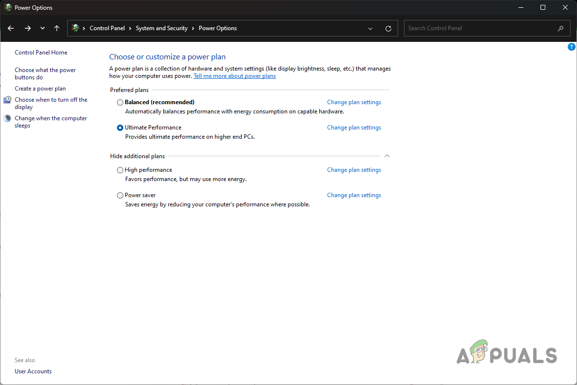 Choosing Ultimate Performance Plan