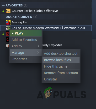 Navigating to Warzone Installation Directory