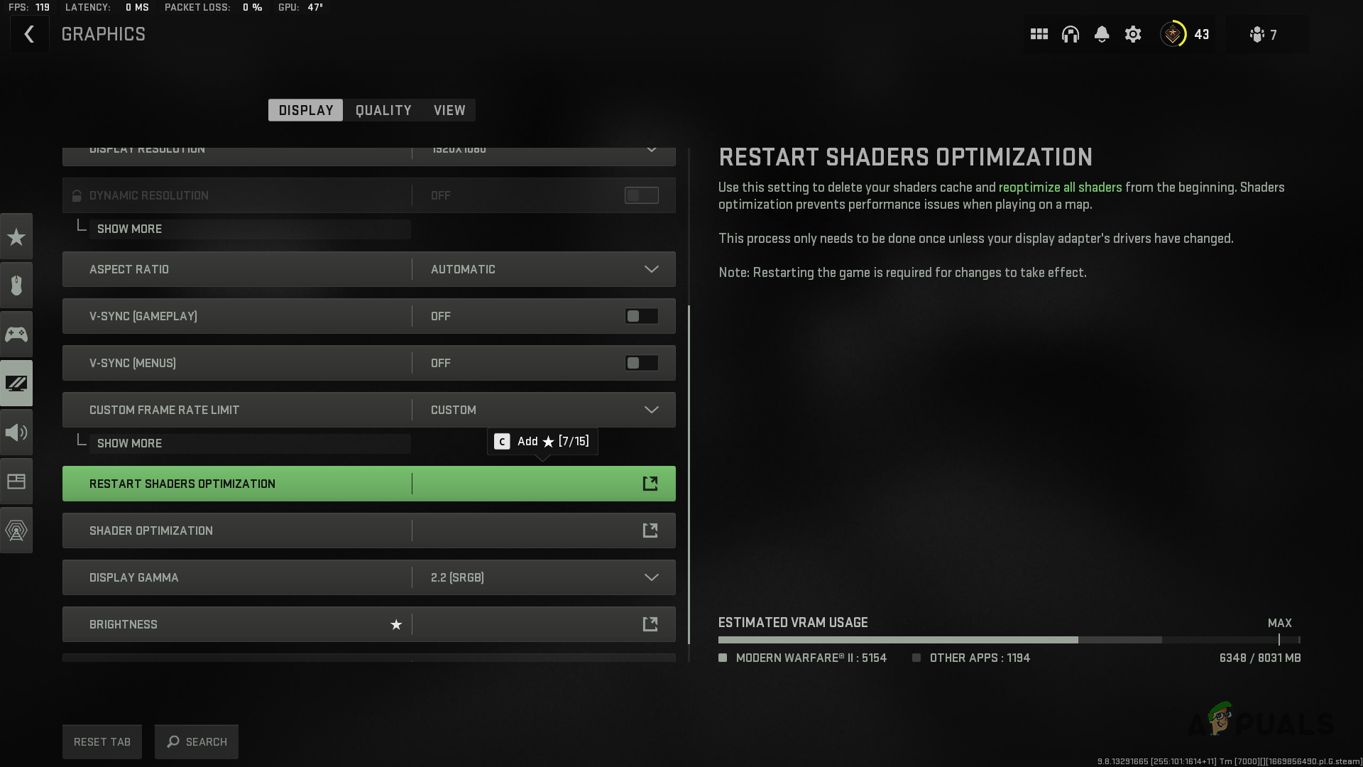 Restarting Warzone Shaders Optimization