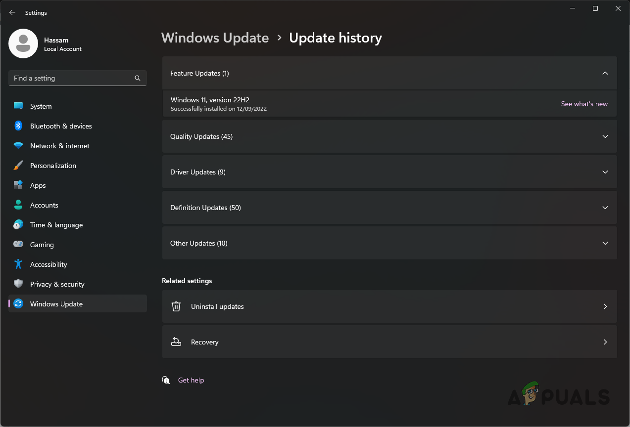Windows Update History