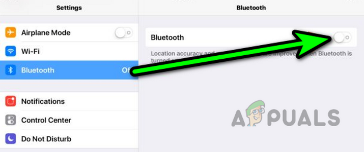 Disable Bluetooth in the iPad's Settings