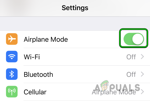 Enable Airplane Mode on the iPhone