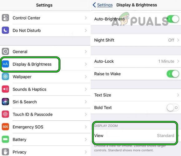 Open Display Zoom in the Display & Brightness Tab of the iPad Settings
