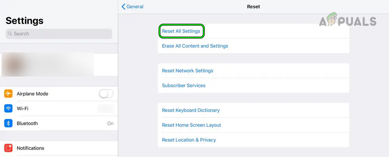 Reset All Settings of the iPad