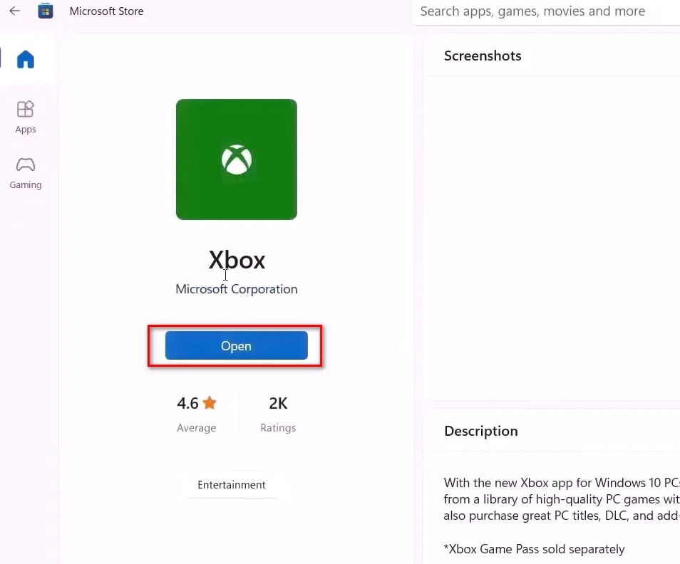 Uninstalling and reinstalling the xbox gaming application and the micrsoft store