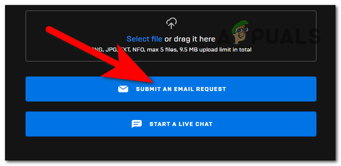 Submitting the email request