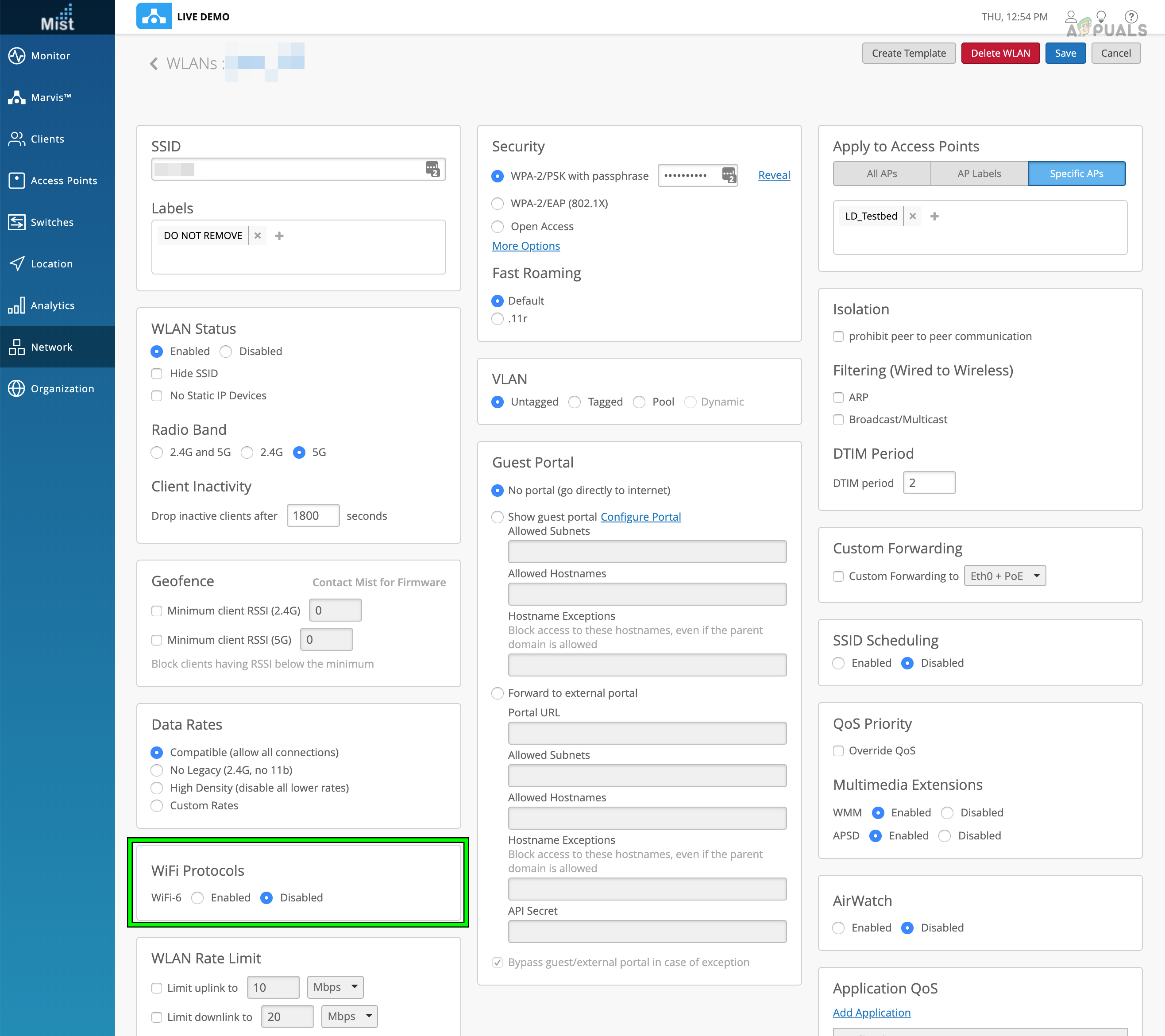 Disable Wi-Fi 6 Protocol