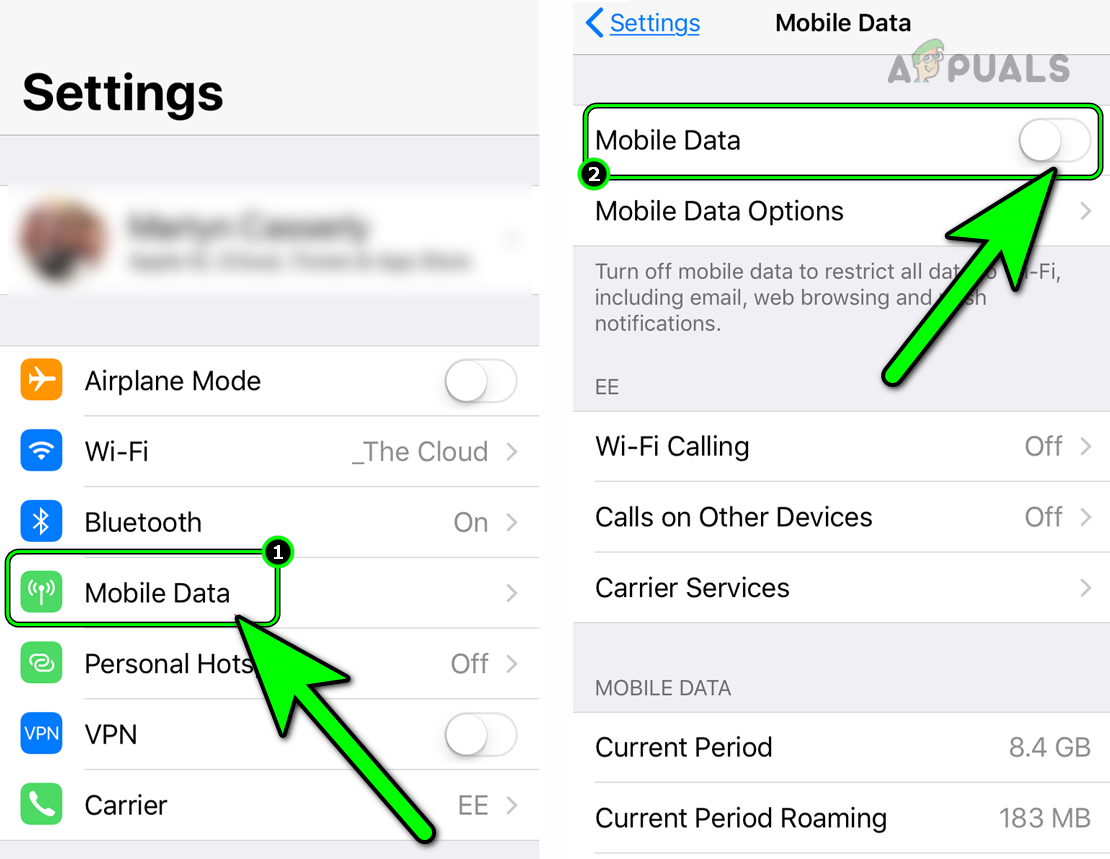 Disable Mobile Data on the iPhone