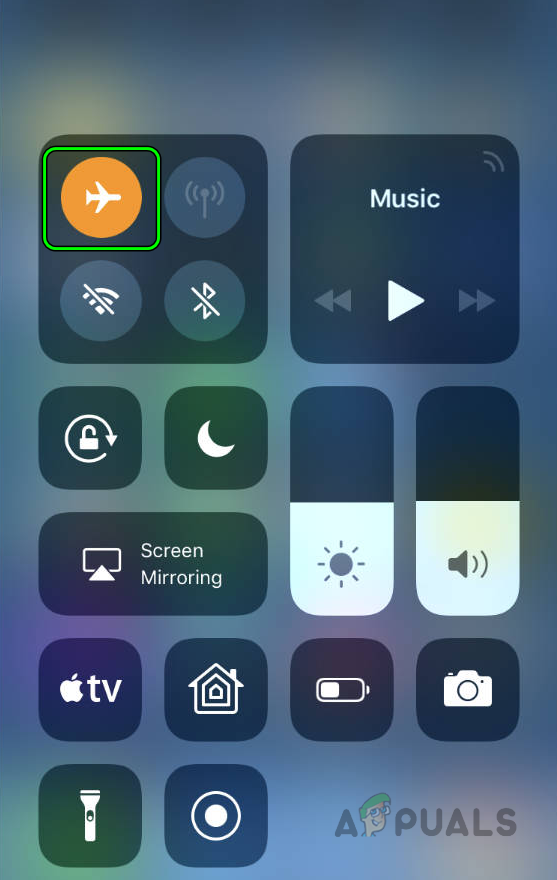Enable Airplane Mode on the iPhone Through the Quick Settings Panel
