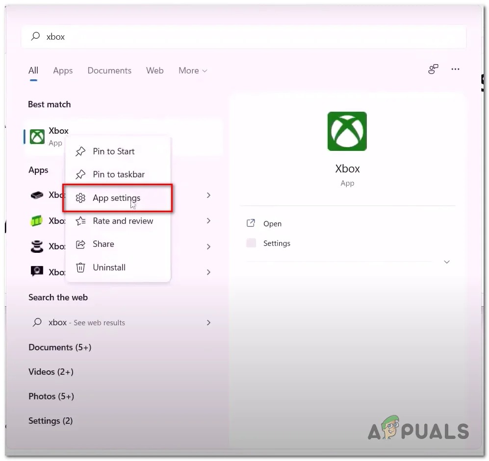 Repairing and resetting the xbox gaming application