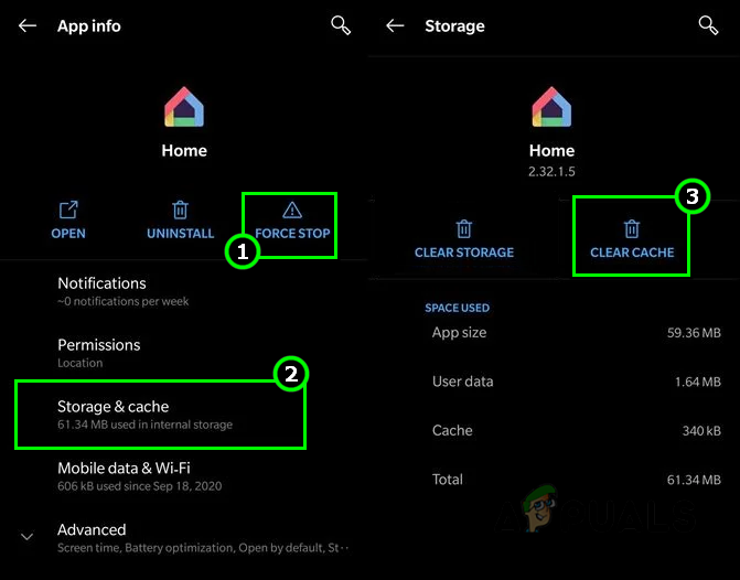 Force Stop the Home App and Clear its Cache