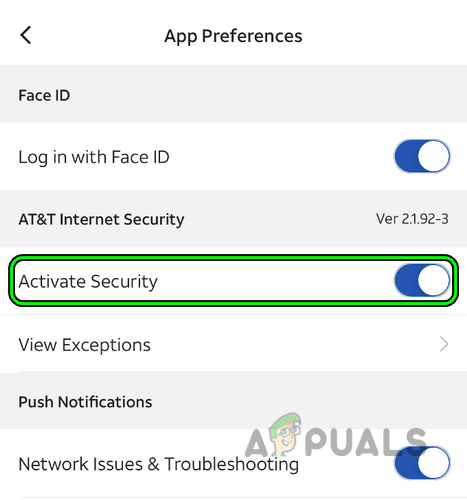 Disable AT&T Internet Security