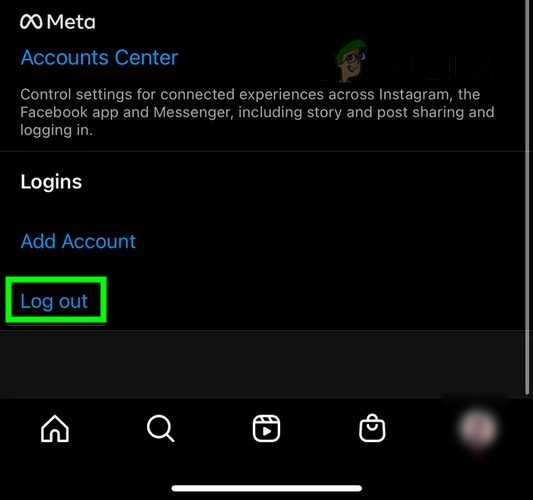 Log Out of the Instagram Account