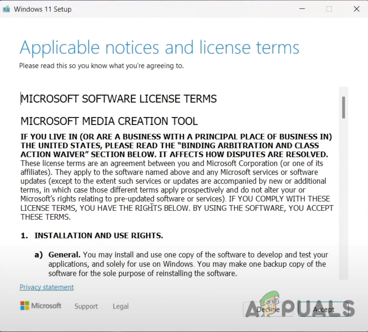 Accept license terms and conditions