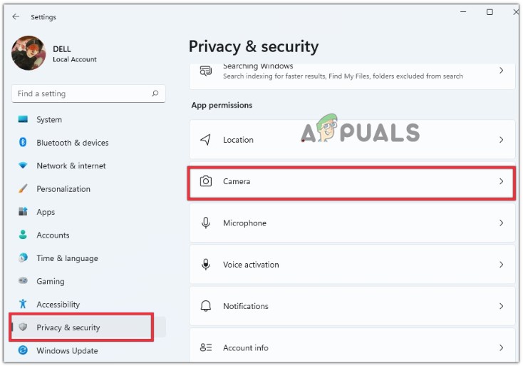 Check the Privacy of Camera App