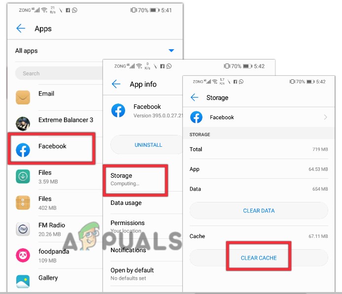 Clear Facebook Cache