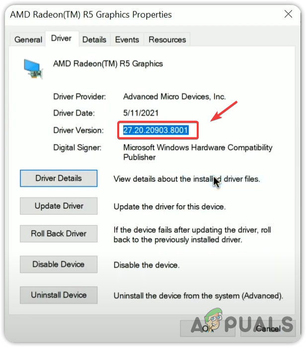 Copying AMD driver version