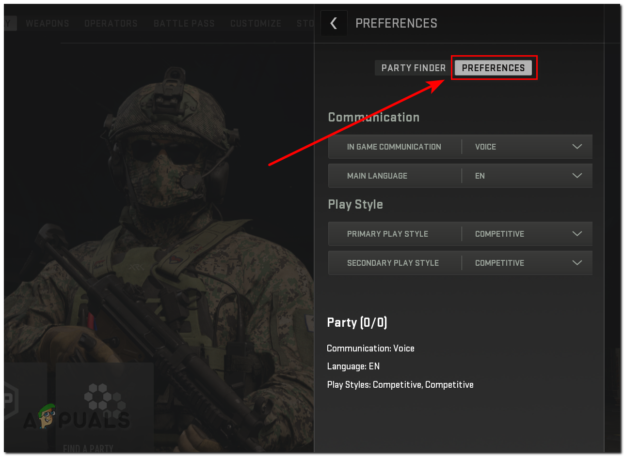 Find a Party Preferences