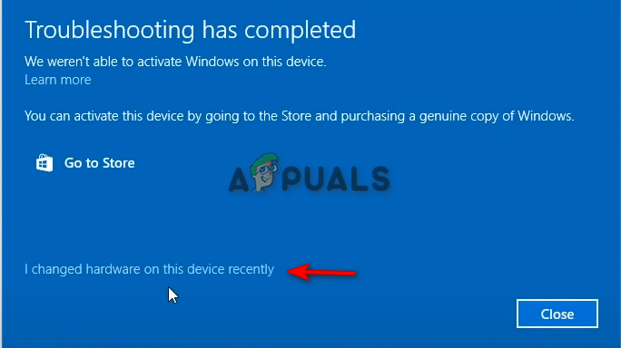 I changed hardware on this device recently
