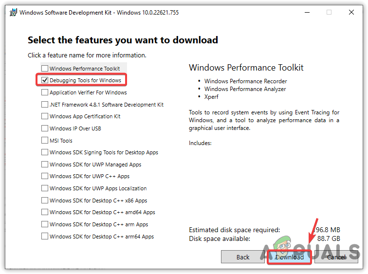 Installing debugging tools for Windows