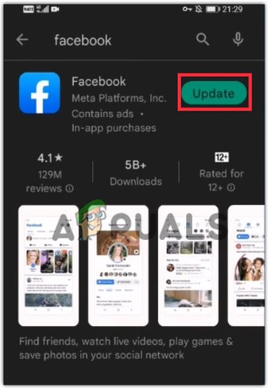 Install Facebook Updates