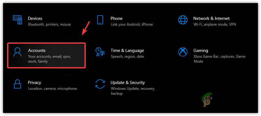 Navigating to Windows Settings