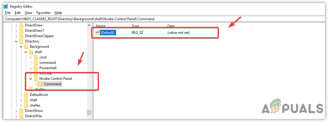 Opening Default registry entry