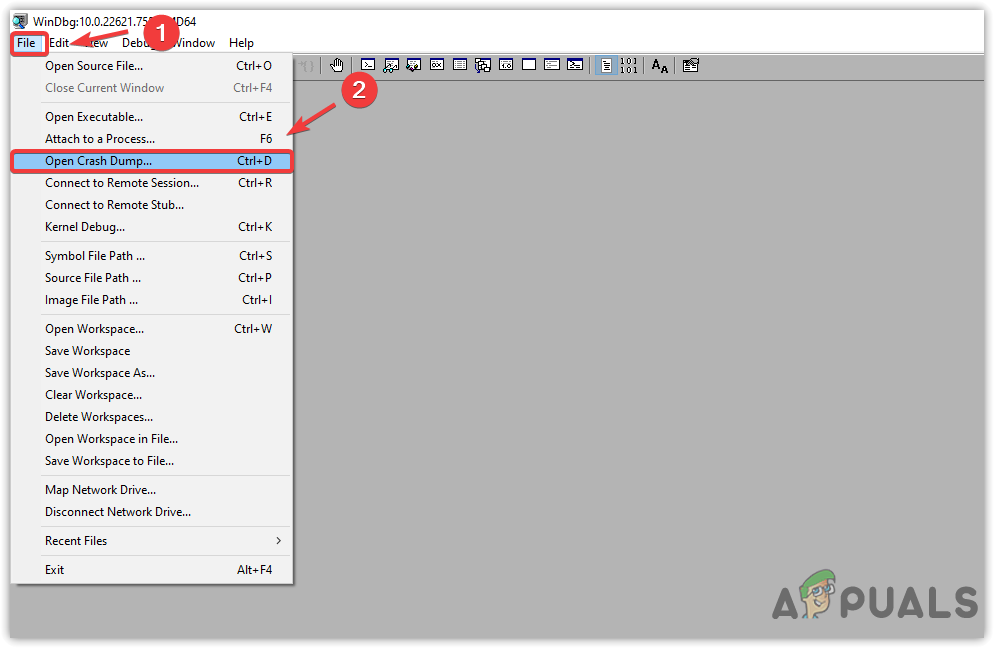 Opening a minidump file