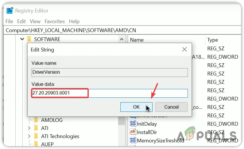 Pasting driver version