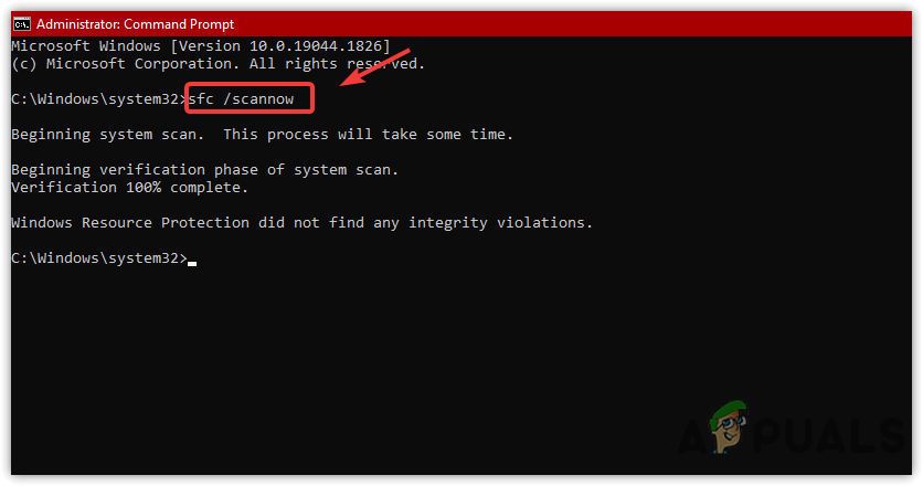 Fixing corrupted system files using a command