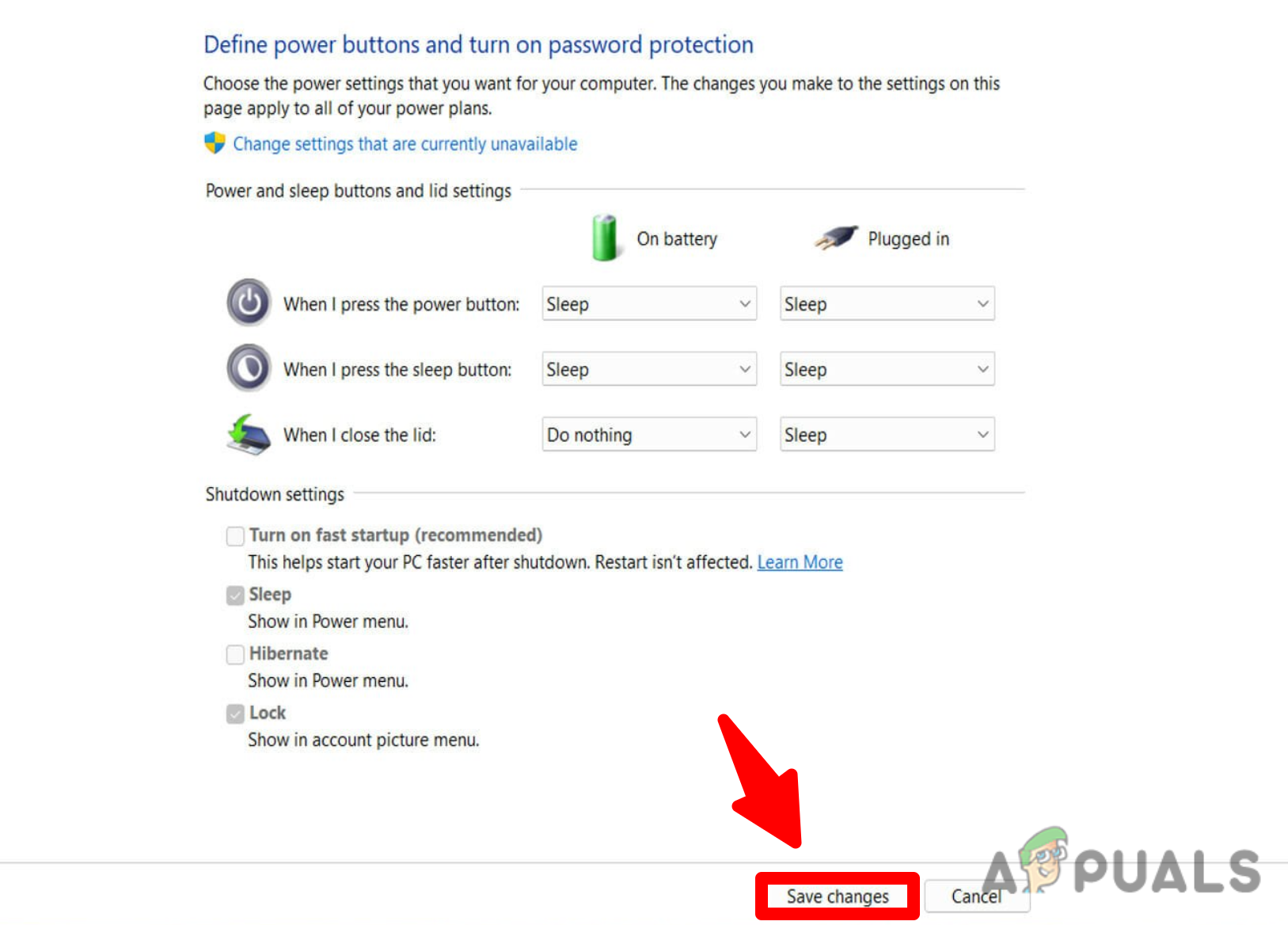 Save the changes that you've made