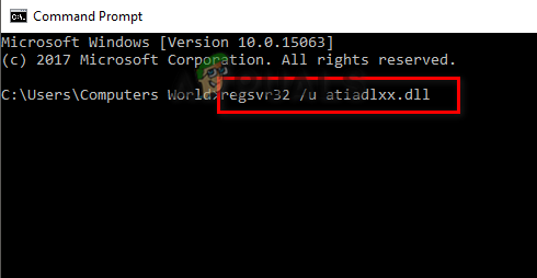 Unregistering the atiadlxx.dll file