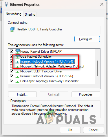 Opening IPv4 Properties