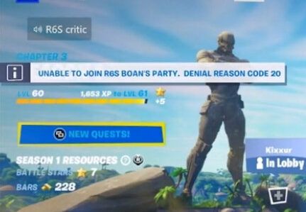 Denial Reason Code 20 (Unable to Join Party)