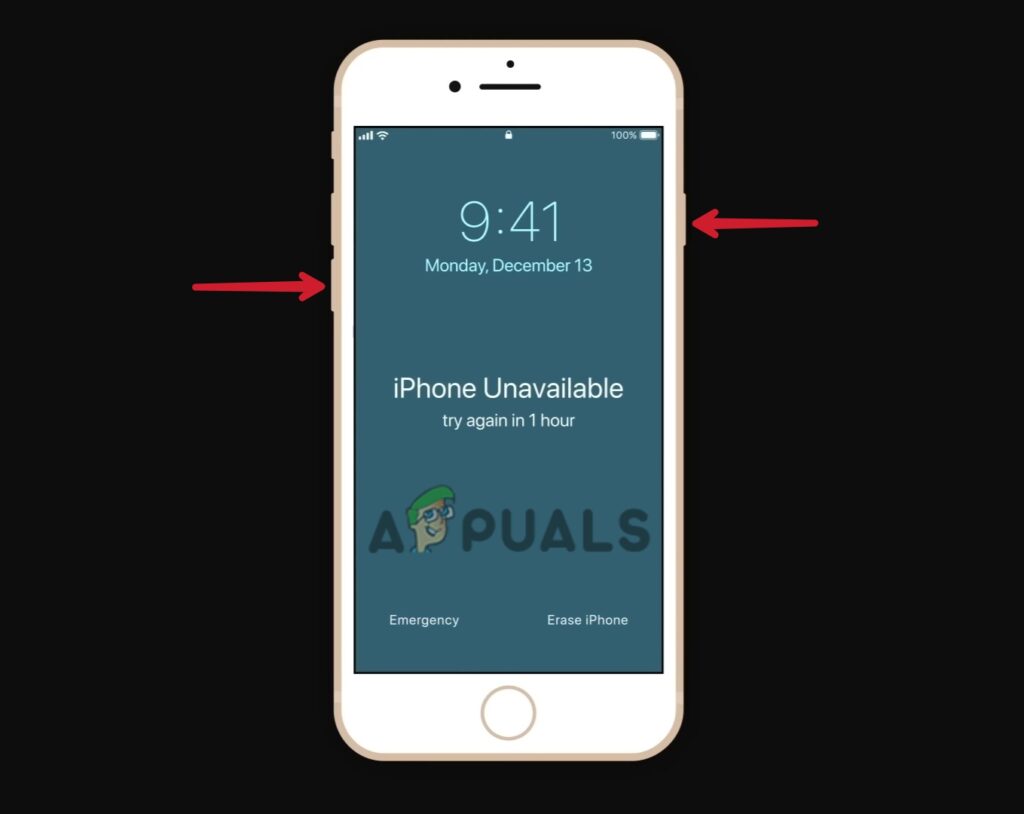 Press and hold both, the volume down button and power button at the same time