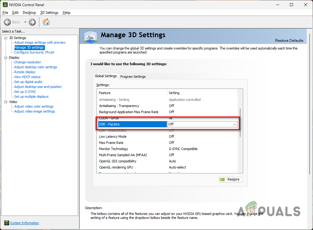 Disabling DSA Factors