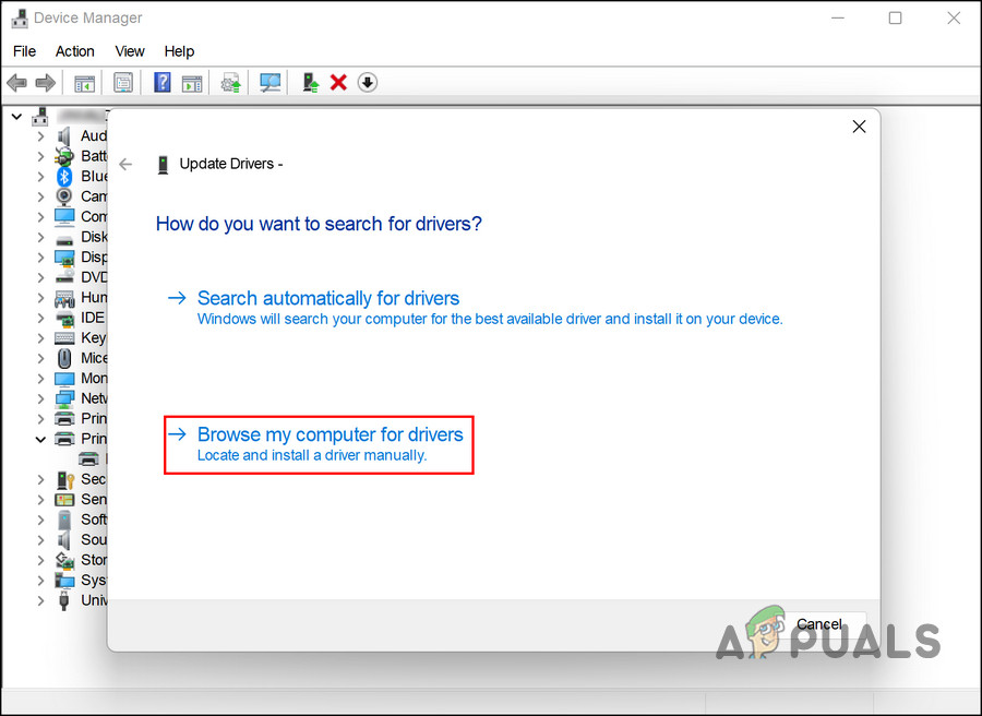 Browse your computer for drivers
